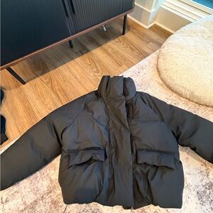 Khy Black Puffer Jacket - Cropped Silhouette